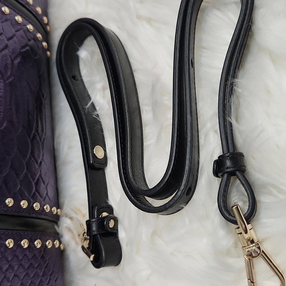 💜🔹️ Brahmin🔹️ Rare🔥 Small Caroline Ultraviolet Altair  Leather + Wallet Set - Picture 7 of 16